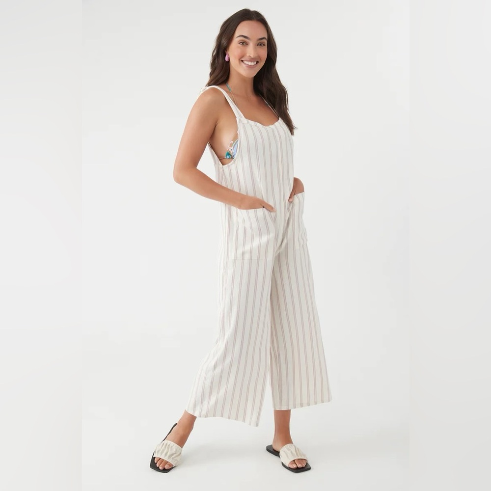 O'NEILL Sid Stripe Jumpsuit in Winter White